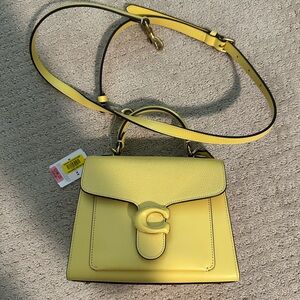 Coach Yellow Leather Satchel with Structured Design